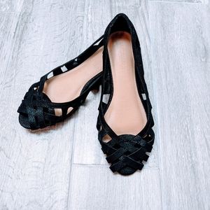 NWOT Lane Bryant Black Woven Ballet Flats 9W